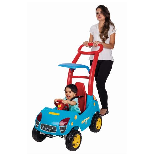 Carro Andador C/ Empurrador Roller Baby Fit Azul Magic Toys