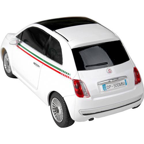 Carro com Controle Remoto Fiat 500 - Escala 1:24, Branco - CKS