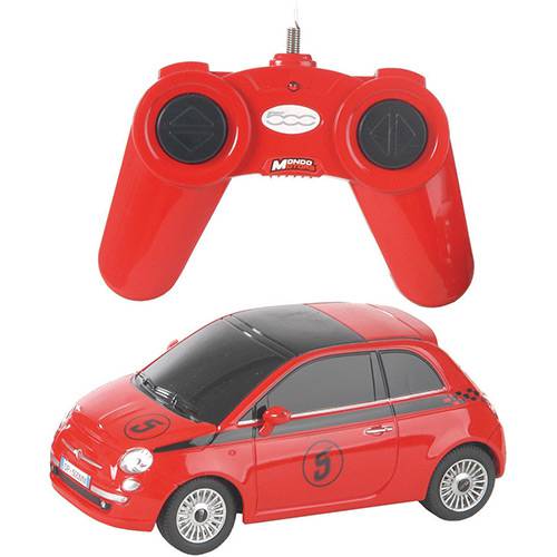 Carro com Controle Remoto Fiat 500 - Escala 1:24, Vermelho - CKS