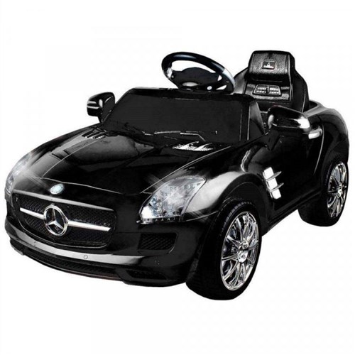 Carro Elétrico Infantil Mercedes Benz com Controle Remoto 6v Preto Xalingo Brinquedos Preto