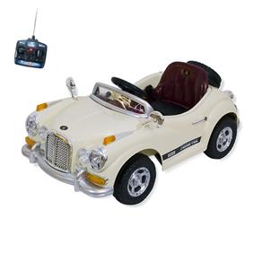 Carro Eletrico Infantil Retro 6V com Controle Remoto Bege