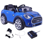 Carro Eletrico Mini Cooper Conversivel com Controle Remoto 12 V Azul