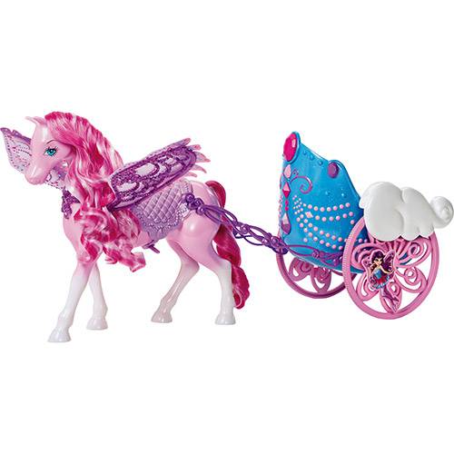 Tudo sobre 'Carruagem do Pegasus Barbie Butterfly e a Princesa Fairy - Mattel'