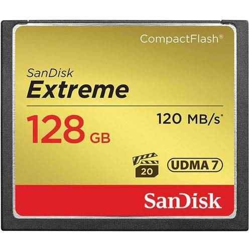 Cartão 128gb Compact Flash Sandisk Cf Extreme 120mb/s