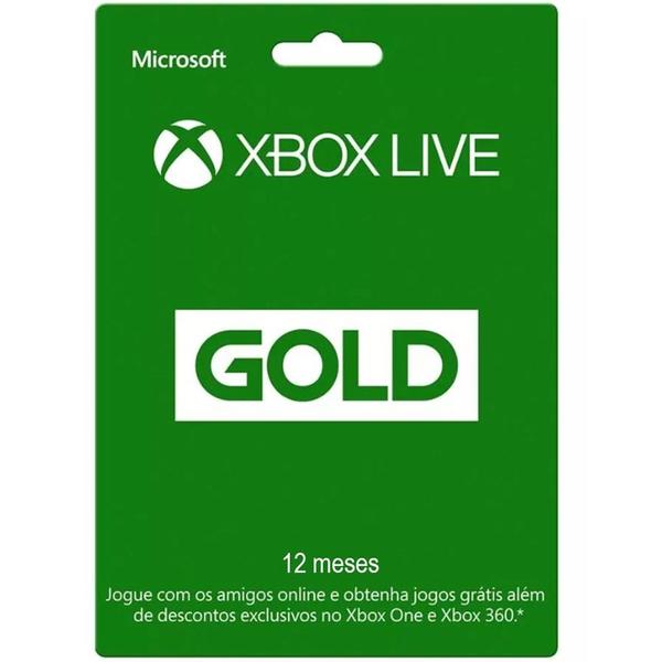 Cartão Código Microsoft Xbox Live 12 Meses Gold - JOGM0131