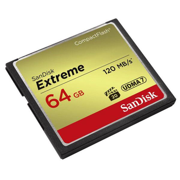 Cartão Compact Flash Cf 64gb Sandisk Extreme 120mb/s