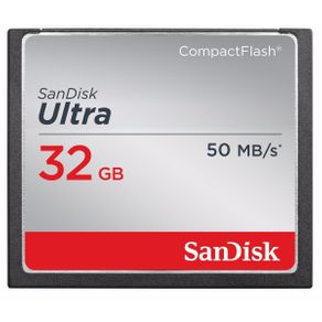Tudo sobre 'Cartão Compact Flash 32Gb SanDisk Ultra de 50mb/s'