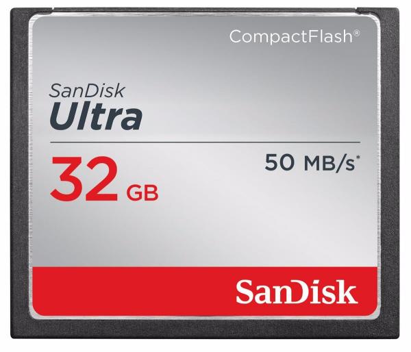 Cartão Compact Flash 32Gb SanDisk Ultra de 50mb/s