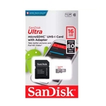 Cartão De Memória 16 Gb Sandisk Ultra Micro Sd Classe 10 80mb/s