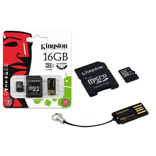Cartao de Memoria 16GB Classe 10 Kingston Multikit Micro Sdhc+adaptador Sd+adaptadorusb - MBLY10G2/1