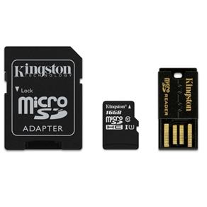Cartao de Memoria 16GB Classe 10 Kingston Multikit Micro Sdhc+adaptador Sd+adaptadorusb - MBLY10G2/16GB
