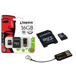 Cartao de Memoria 16GB Classe 10 Kingston Multikit Micro Sdhc+adaptador Sd+adaptadorusb - MBLY10G2/1