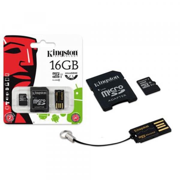 Cartão de Memória 16GB Kingston + Adaptador SD + Adaptador MBLY10G2/16GB