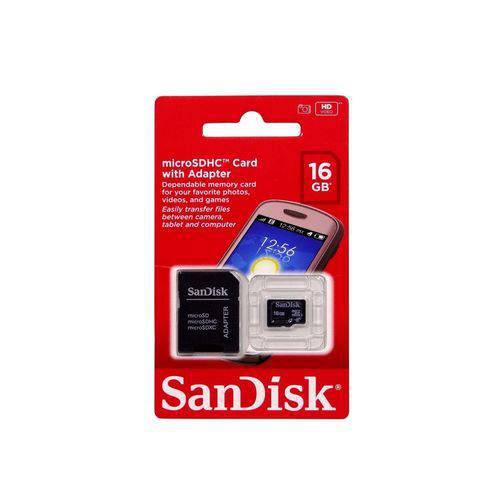 Cartão de Memória 16gb Micro Sd C/ Adapt. Sandisk