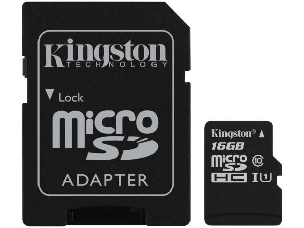 Tudo sobre 'Cartão de Memória 16GB Micro SD Kingston Classe 10 - com Adaptador Canvas Select'