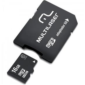 Cartão de Memória 16Gb Micro Sdhc com Adaptador Mc110 Classe 10 Multilaser