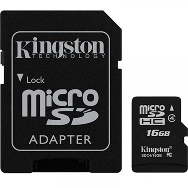 Cartão de Memória 16gb Micro Sdhc e Adaptador Sd Kingston
