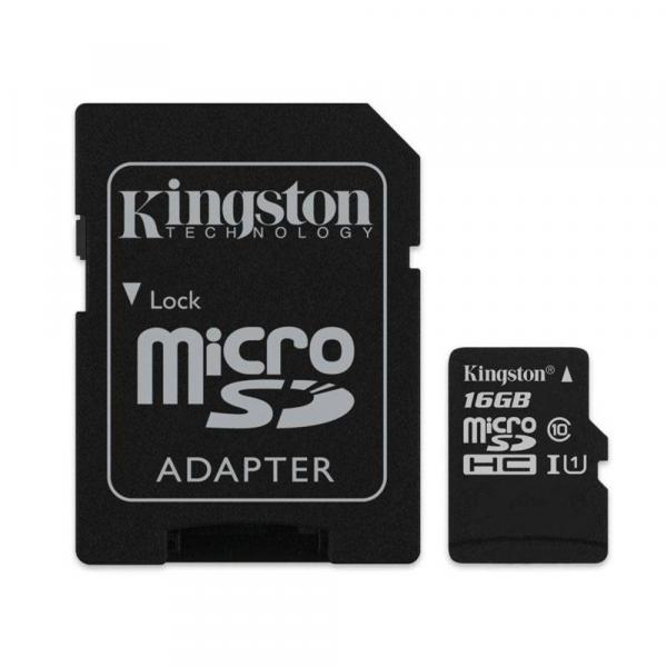Cartao de Memoria 16gb Microsd Kingston Classe 10 com Adaptador - Sdcs/16gb