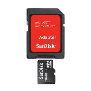 Cartão de Memória 16GB Sandisk MicroSD Classe 4 + Adaptador SD