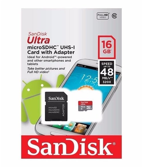 Cartão de Memória 16Gb Sandisk Ultra Classe 10