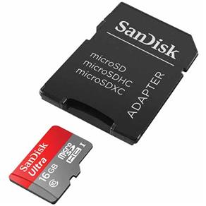 Cartão de Memória 16GB Sandisk ULTRA Microsdhc (CLASSE10) CARD + Adapter FOR Android SDSDQUAN-016G-G4A