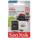 Cartao de Memoria 16gb Ultra Micro Sd C/ Adapt Sandisk