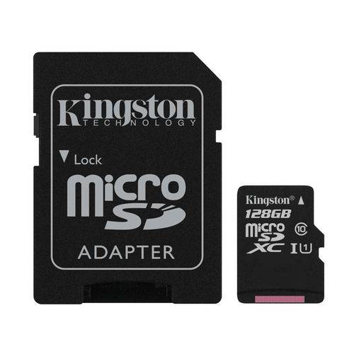 Cartao de Memoria 128gb Microsd Kingston Classe 10 com Adaptador - Sdcs/128gb