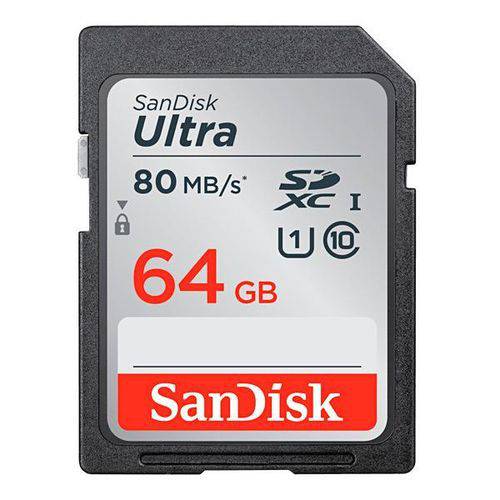 Cartão de Memoria 64 Gb 80mbs Sdxc Uhs -i Ultra Sandisk