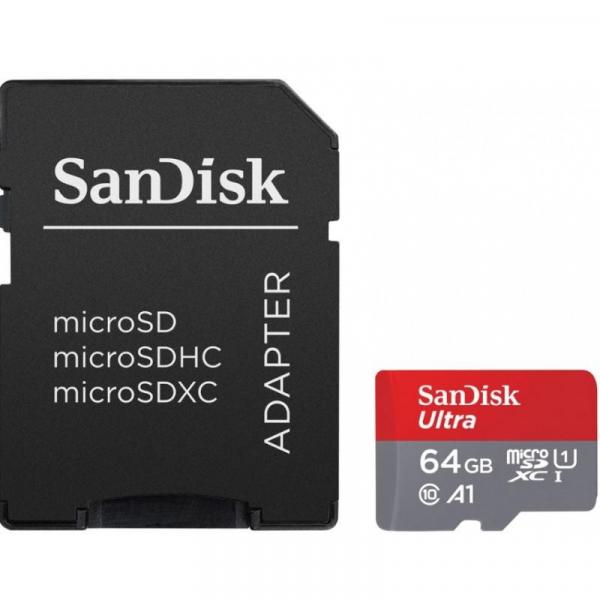 Cartão de Memória 64GB 98MBS Sandisk Micro Sd Ultra C/adapt -sdsquar-064g-gn6ma