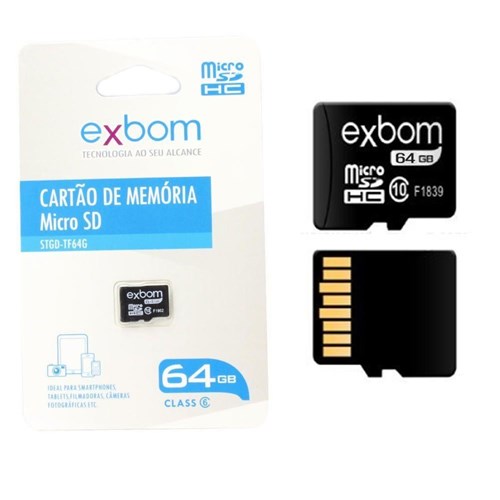 Cartão de Memoria 64Gb Classe 10 Exbom Micro Sd