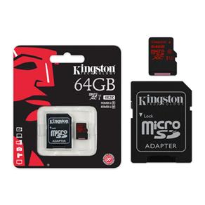 Cartao de Memoria 64GB Classe 10 Kingston Micro SDXC 64GB UHS-I U3 com Adaptador SD - SDCA3/64GB