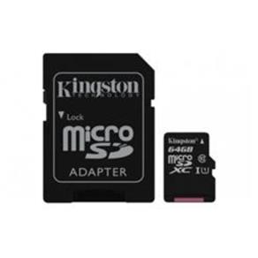 Cartao de Memoria 64GB Classe 10 Kingston Micro SDXC ADAPT SD UHS-I 45MB - SDC10G2/64GB