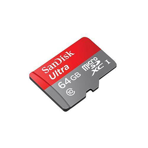 Cartão de Memoria 64gb Micro Sd Ultra C/ Adapt 80mb/S Sandisk Sdsqunc-064g-Gn6ma