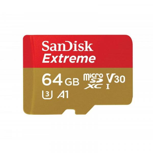 Cartão de Memória 64GB Micro SDHC Extreme 4K Sandisk C/ Adaptador SDSQXA2-064G-G