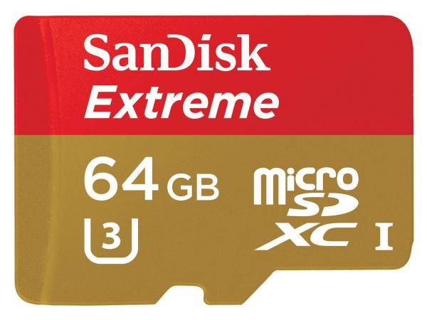 Cartão de Memória 64GB Micro SDXC Classe 3 - com Adaptador SanDisk Extreme