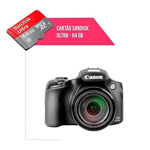 Cartão de Memória 64gb Ultra para Câmera Canon Powershot Sx60-Hs
