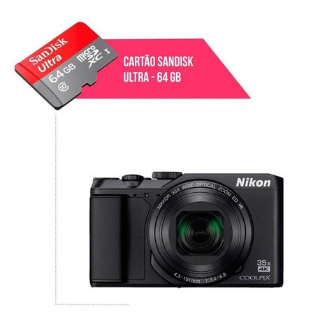 Cartão de Memória 64Gb Ultra para Câmera Nikon Coolpix A900