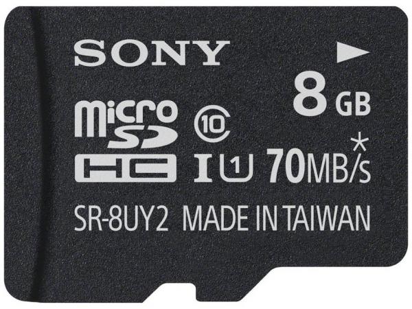 Tudo sobre 'Cartão de Memória 8GB Micro SD Classe 10 - com Adaptador - Sony SR-8UY2A/TQ'
