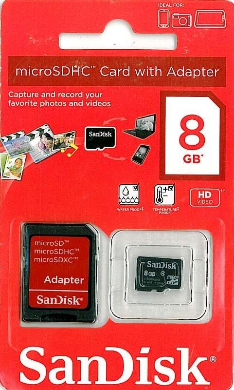 Cartão de Memória 8Gb Micro Sd Sandisk Classe 4 com Adaptador