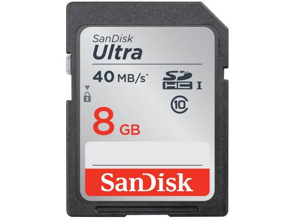 Cartão de Memória 8GB SDHC Classe 10 SanDisk - Ultra UHS-I
