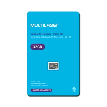 Cartão de Memória Classe 10 32GB Preto Multilaser - MC145 MC145