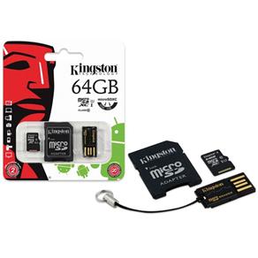 Cartao de Memoria Classe 10 Kingston Mbly10G2/64Gb Multikit 64Gb Micro Sdhc+Adaptador Sd+Adaptadorusb