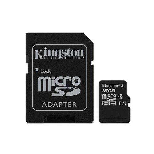 Cartao de Memoria Classe 10 Kingston Sdc10g2/16gb Micro Sdhc 16gb com Adaptador Sd