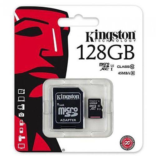 Cartao de Memoria Classe 10 Kingston Sdc10g2/ 128gb Micro Sdxc 128gb com Adaptador Sd