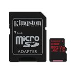 Cartao de Memoria Classe 10 Kingston Sdcr/64gb Micro Sdxc 64gb 100r/80w Uhs-i U3 V30 Canvas React