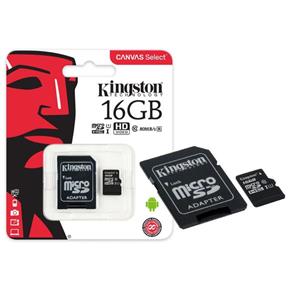 Cartao de Memoria Classe 10 Kingston SDCS/16GB Micro SDHC 16GB 80R/10W UHS-I U1 Canvas Select