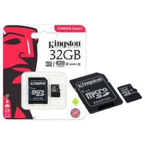 Cartao de Memoria Classe 10 Kingston SDCS/32GB Micro SDHC 32GB 80R/10W UHS-I U1 Canvas Select