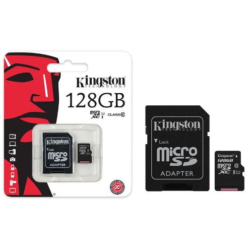 Cartao de Memoria Classe 10 Kingston Sdcx10/128gb Micro Sdxc 128gb com Adaptador Sd