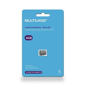 Cartão de Memoria Classe 4 4gb - MC144 - Multilaser