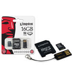 Cartao de Memoria Classe 4 Kingston Mbly4g2/16gb Multikit 16gb Micro Sd + Adptador Sd + Adptador USB